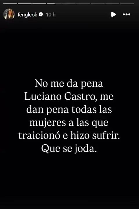 Los posteos de Fernanda Iglesias sobre Luciano Castro