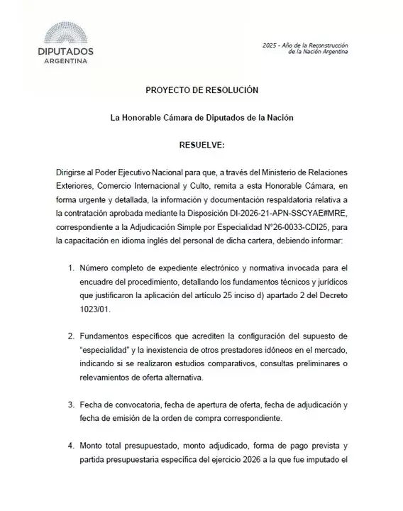 Diputados piden explicaciones por un expediente vinculado a la asociaci�n dirigida por la esposa de Sturzenegger