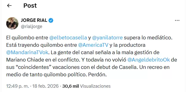 Jorge Rial detalló sobre la polémica entre Yanina Latorre y Beto Casella