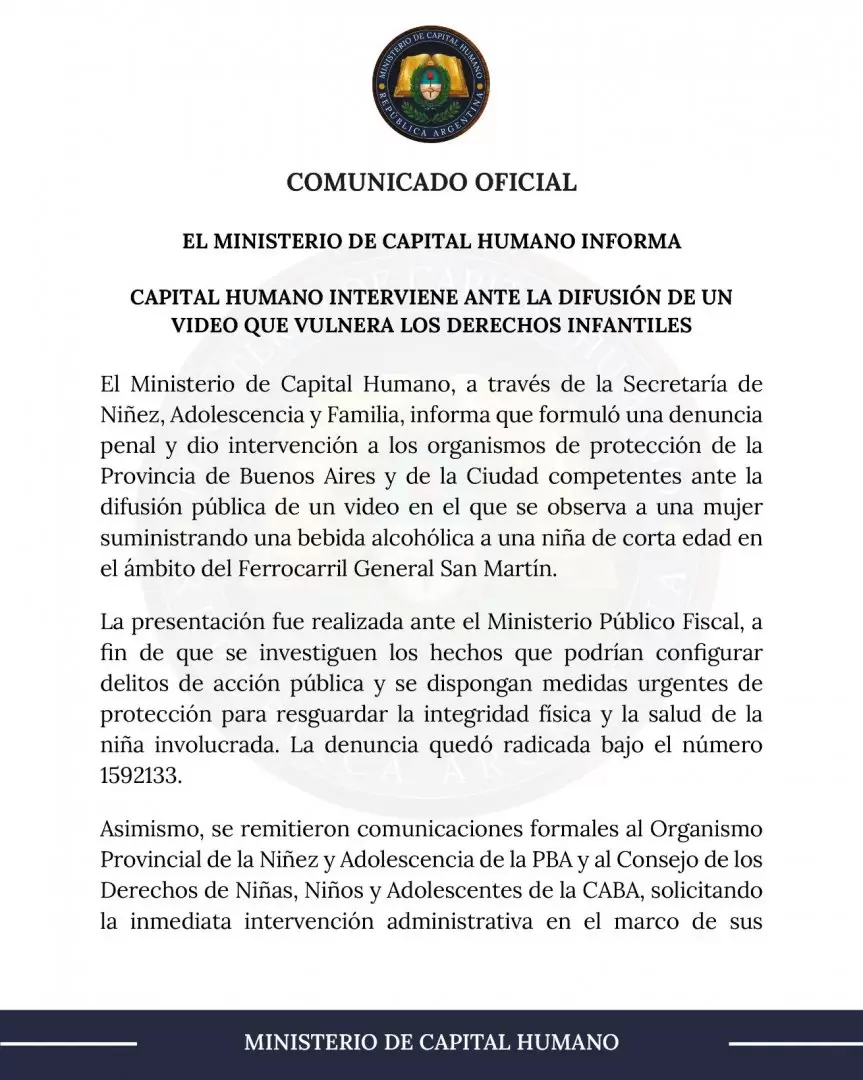 El Gobierno denuncia penalmente a una madre por un video viral