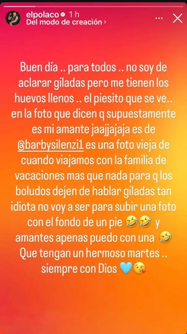 El Polaco rompi� el silencio en redes sociales