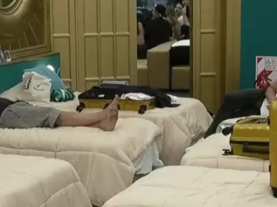 Eduardo Carrera y Emanuel Di Gioia, enfrentados en la imagen, pero juntos en Gran Hermano: Generaci�n Dorada.