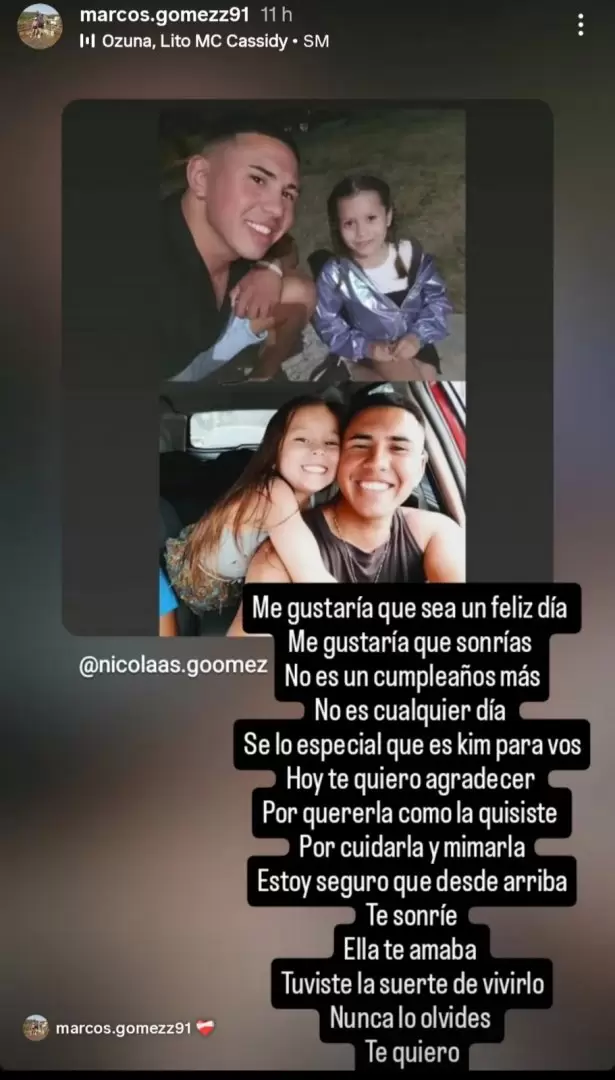 El posteo del pap� de Kim