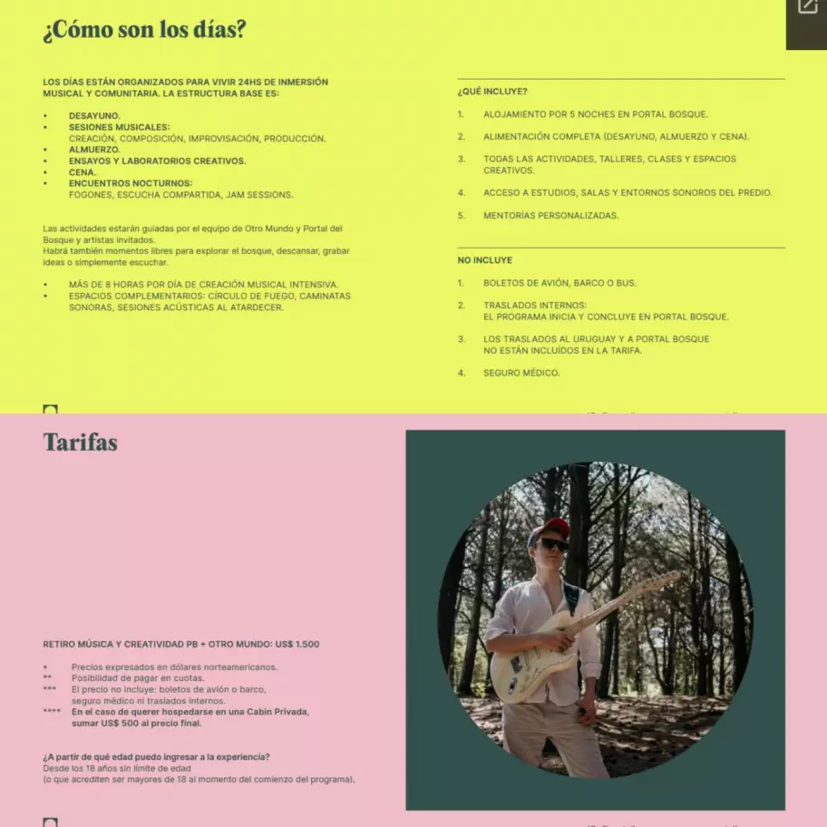 El programa y los costos del Cris Morena Camp de Punta del Este.