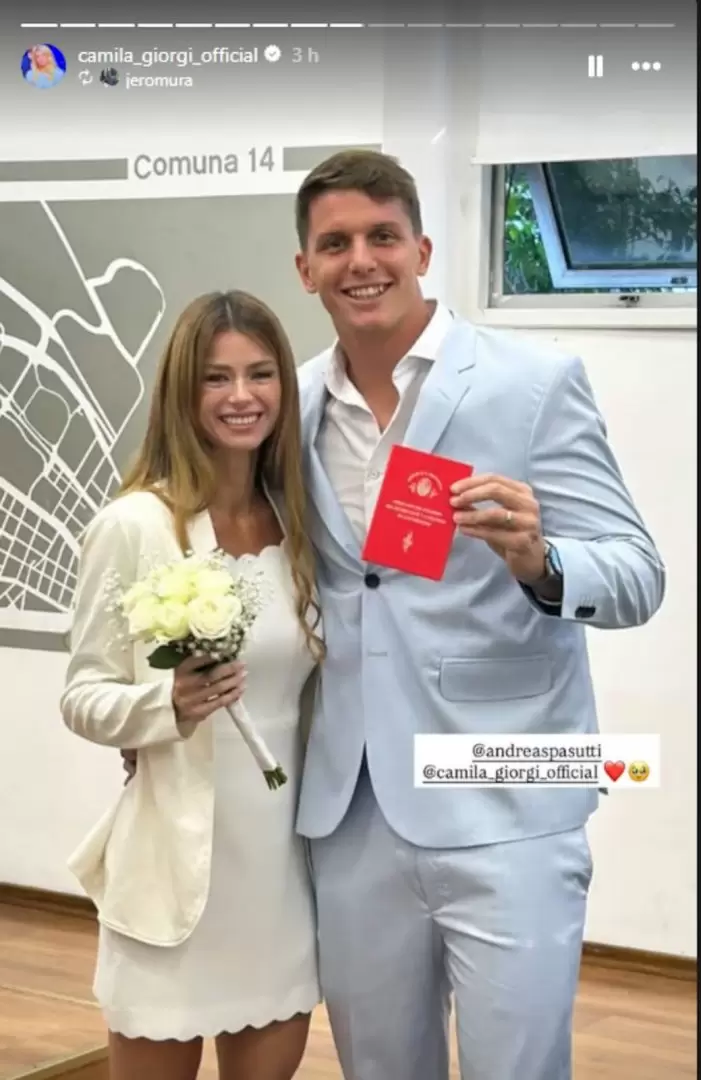 A pocos meses de separarse de Ramiro Marra, Camila Giorgi se cas� con Andreas Ignacio Pasutti