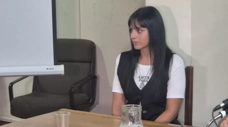 Fiorella Damiani durante el juicio en su contra por falso testimonio agravado.