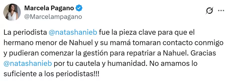 Marcela Pagano aseguró que las gestiones de la AFA para liberar a Gallo comenzaron un mes antes y no un año antes.