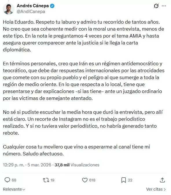 Feinmann explot� contra el streaming de Azzaro