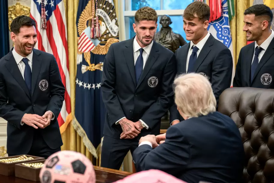 Messi en la Casa Blanca junto a Trump