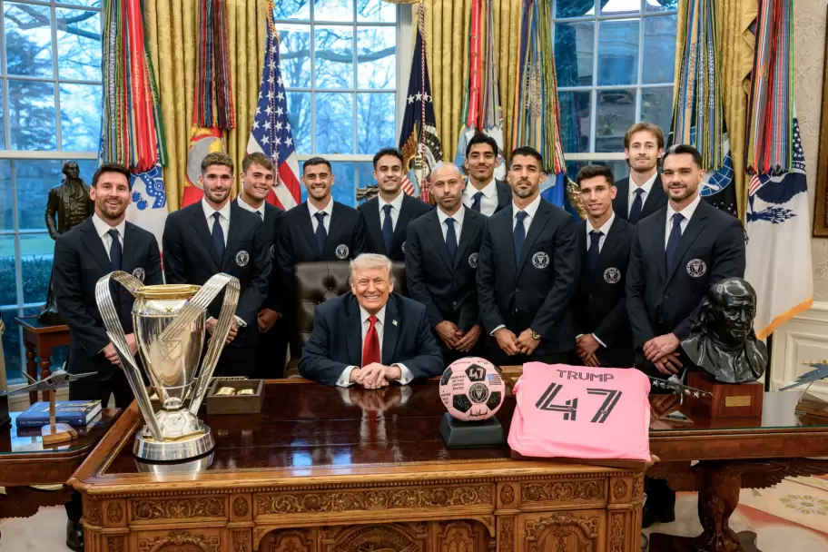 Messi en la Casa Blanca junto a Trump