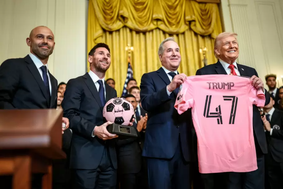 Messi en la Casa Blanca junto a Trump