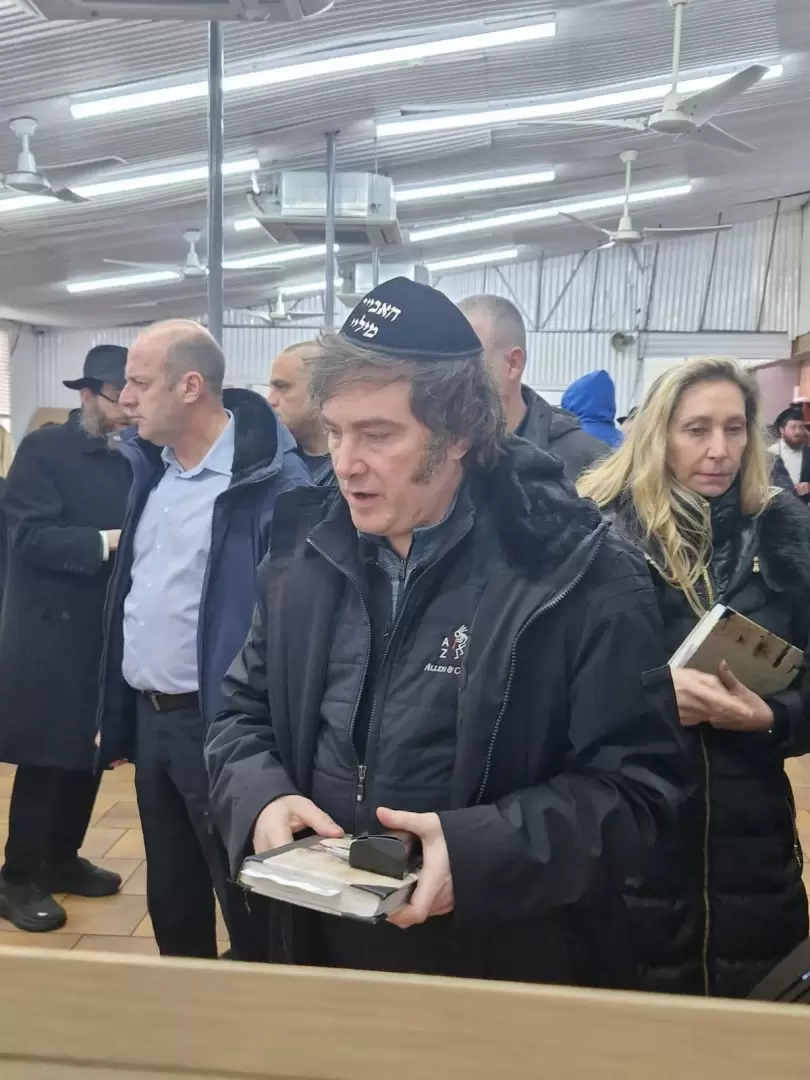 Javier Milei en el Ohel del Rebbe.