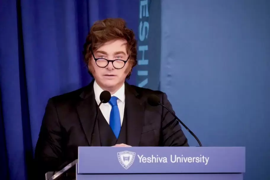 Javier Milei durante la inauguraci�n de la Argentina Week en Nueva York.