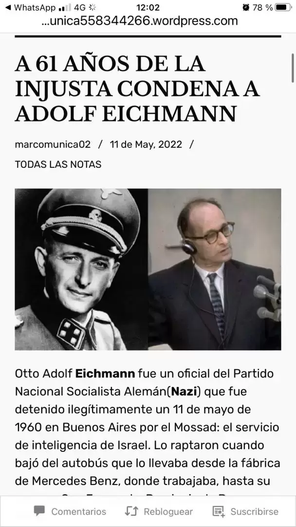 As� el militante libertario reivindic� el r�gimen nazi
