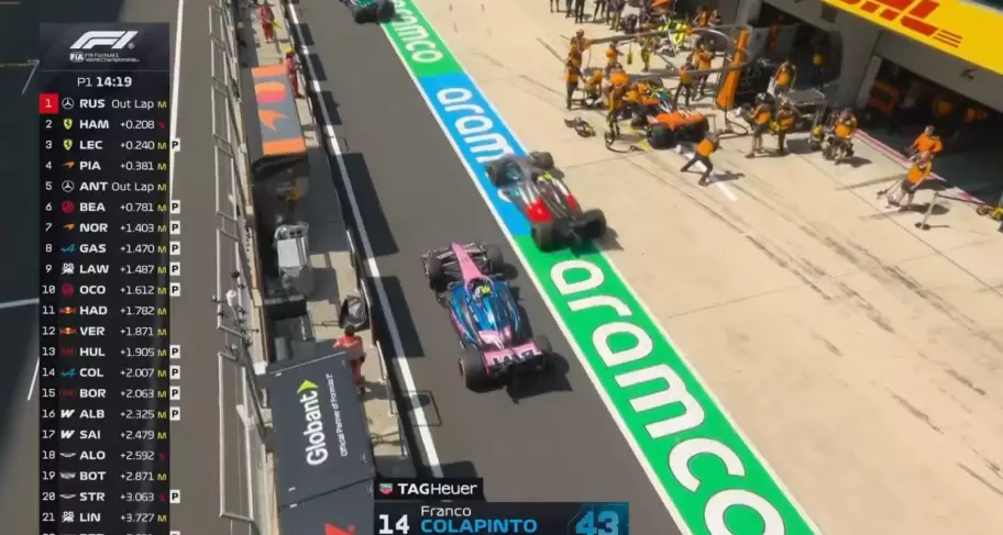 El Alpine de Colapinto se apag�, los mec�nicos salieron corriendo... y el auto arranc� justo a tiempo