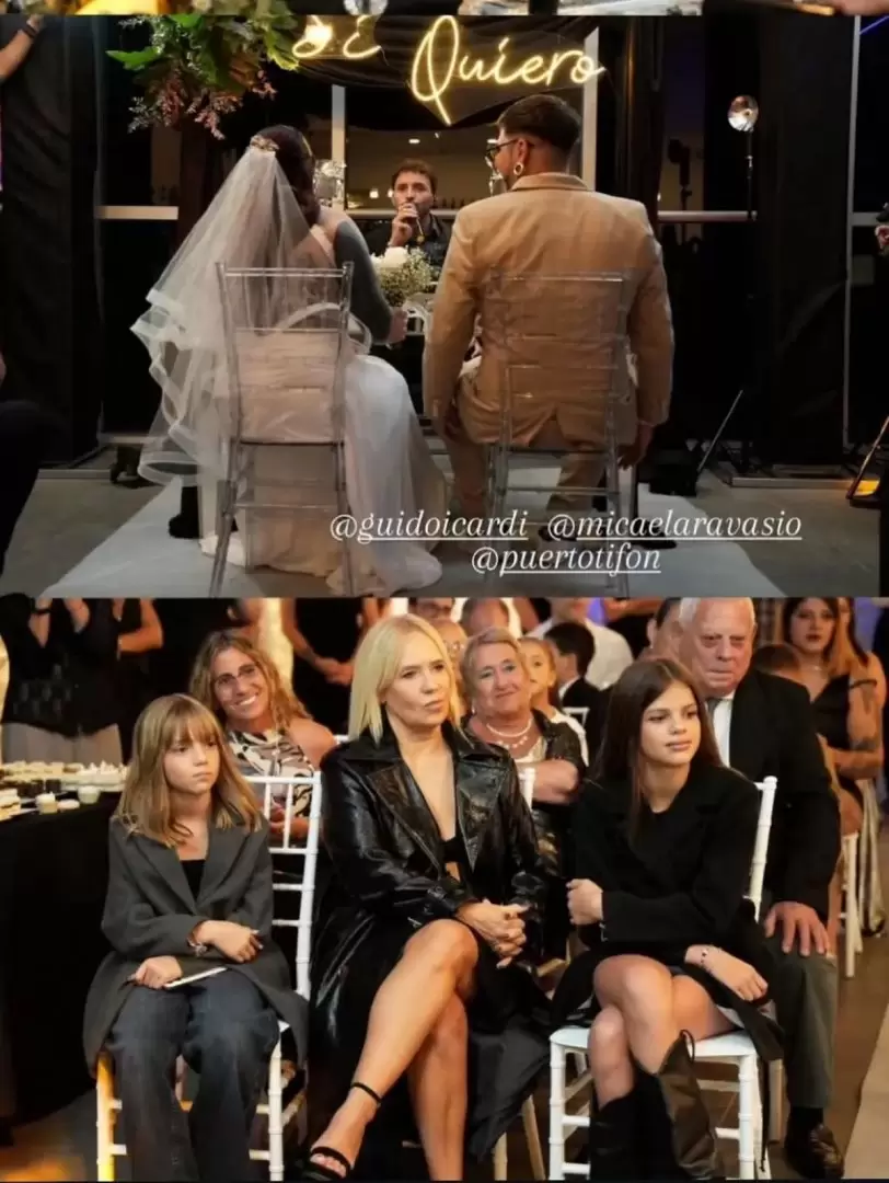 Francesca e Isabella Icardi en el casamiento de su tío