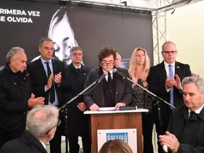 Javier Milei en el acto de embajada de Israel