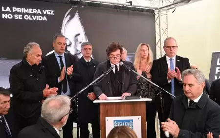 Javier Milei en el acto de embajada de Israel