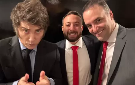 Javier Milei, Agust�n Laje y Manuel Adorni