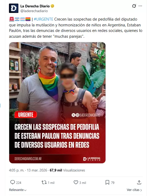 El posteo de La Derecha Diario