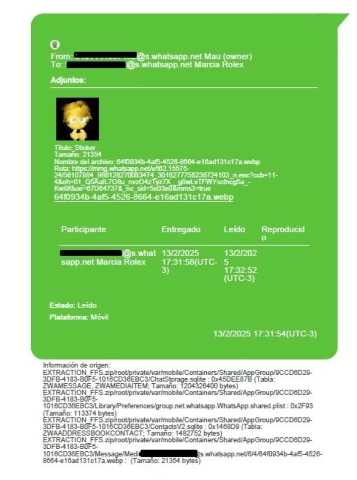 Algunos de los chats de Novelli