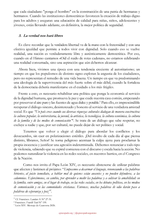 La Conferencia Episcopal traz� un duro diagn�stico sobre la Argentina actual