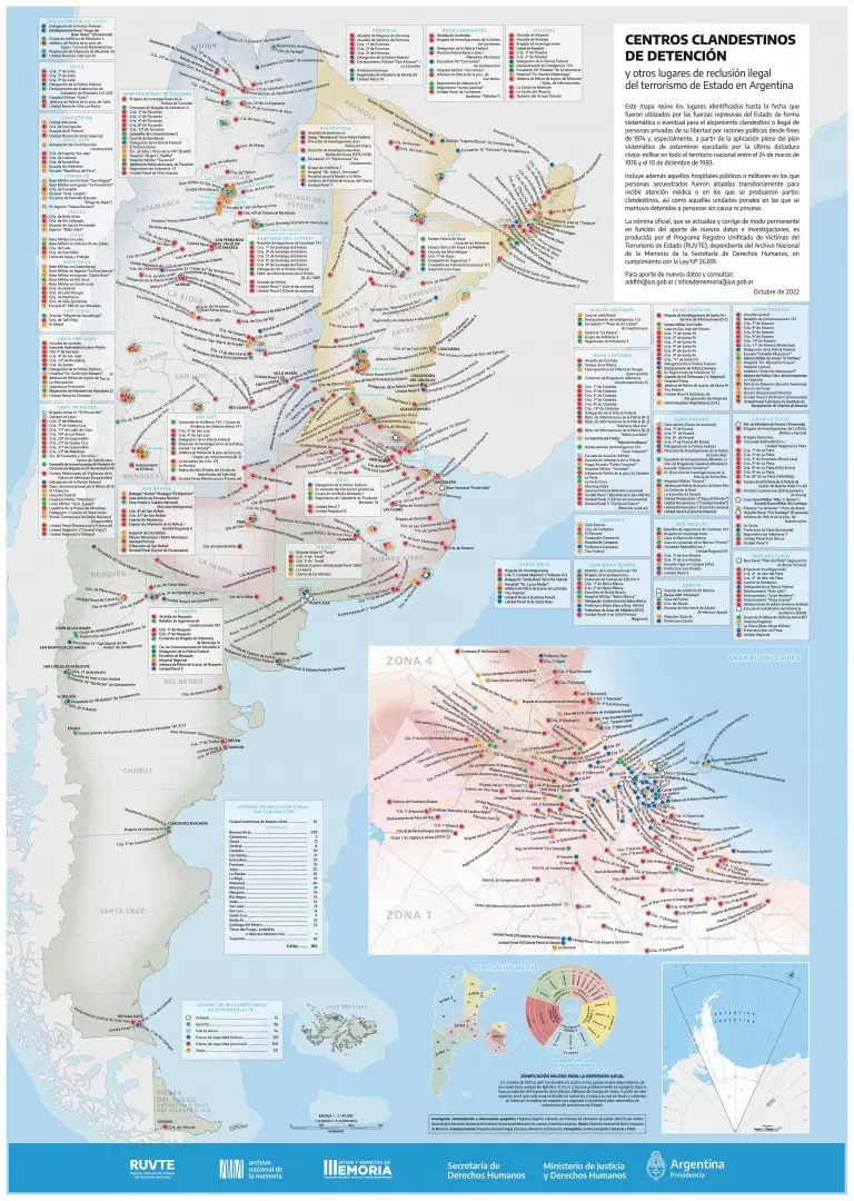 Mapa de los Centros Clandestinos de Detenci�n en Argentina