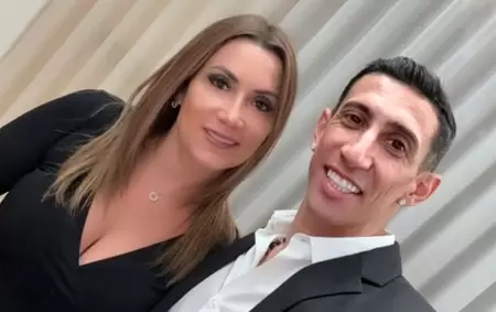 Jorgelina Cardozo junto a �ngel Di Mar�a