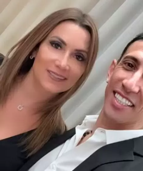 Jorgelina Cardozo junto a �ngel Di Mar�a