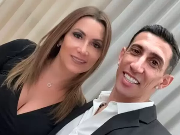 Jorgelina Cardozo junto a �ngel Di Mar�a