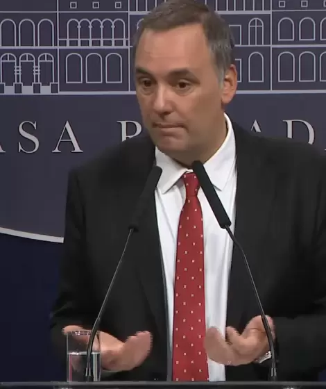 Manuel Adorni en su �ltima conferencia de prensa