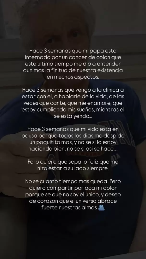 Uno de los posteso de Alan sobre la enfermedad de su padre