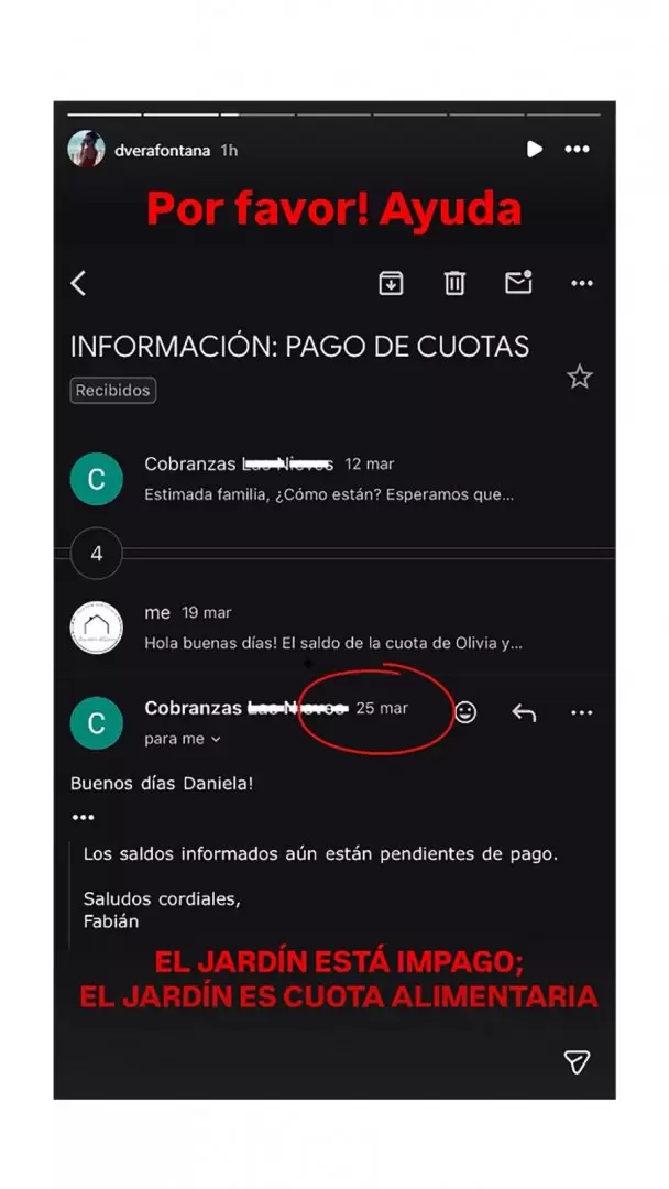 Vera hab�a denunciado en redes que el jard�n de las ni�as estaba impago