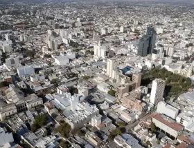 La ciudad de Santiago del Estero vista desde el aire.