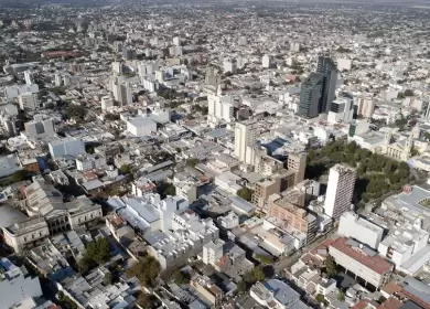 La ciudad de Santiago del Estero vista desde el aire.