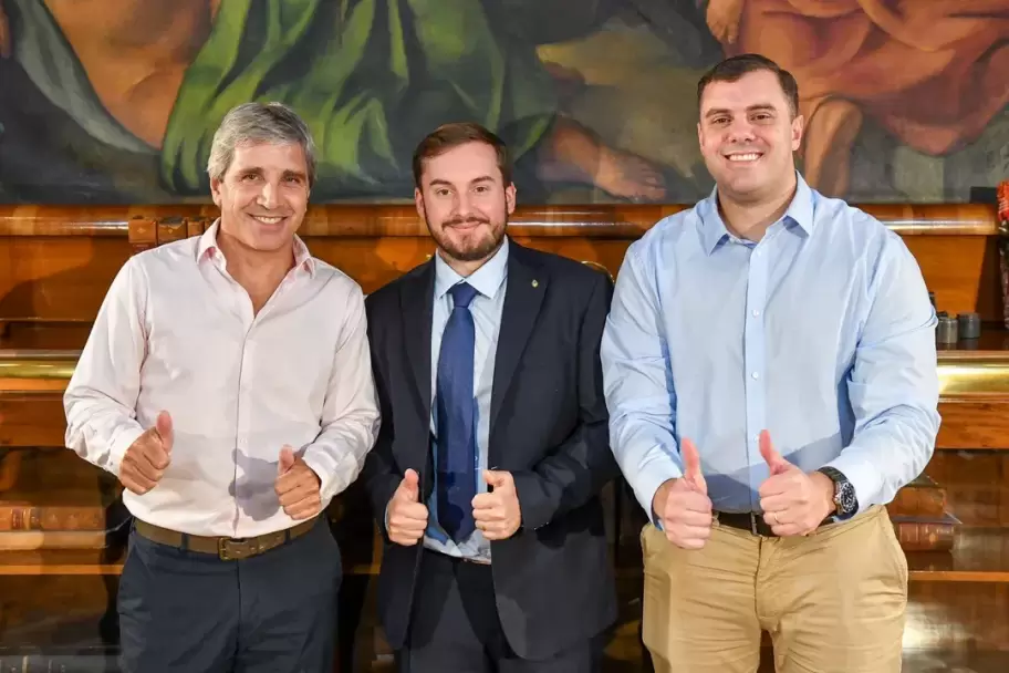 Felipe Núñez junto a Luis Caputo y Daniel Parisini, alias el Gordo Dan