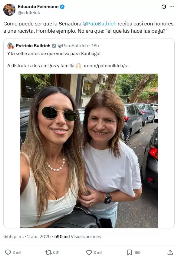 Feinmann apunt� contra Bullrich