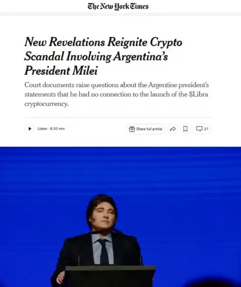 La nota publicada por el New York Times