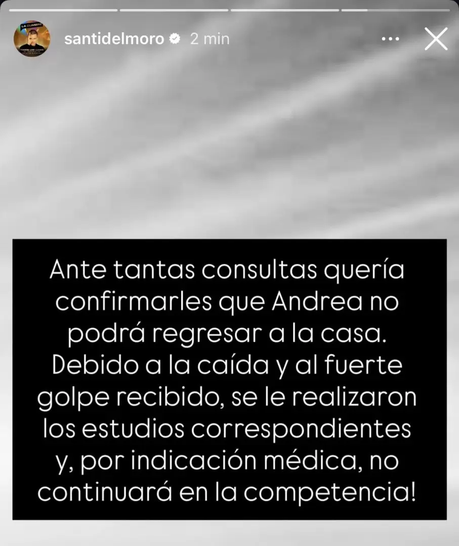 Santiago del Moro anunci� que Andrea del Boca no volver� a GH