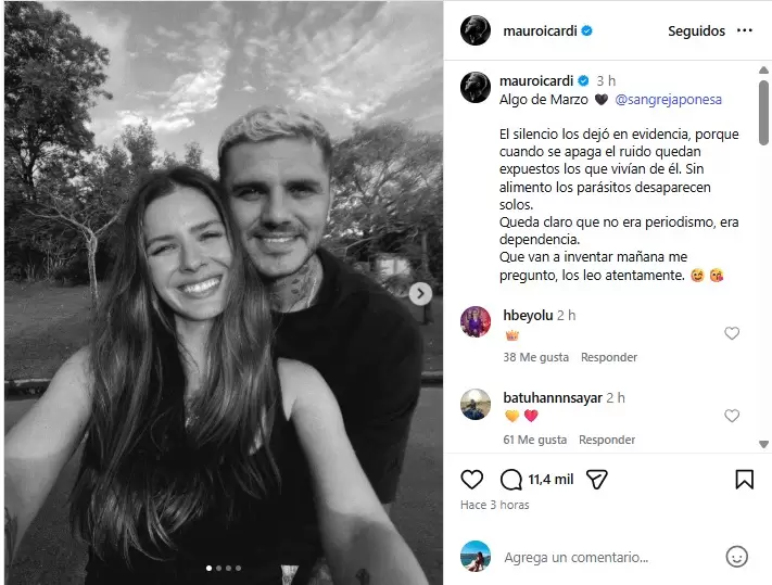 El posteo de Mauro Icardi contra los periodistas