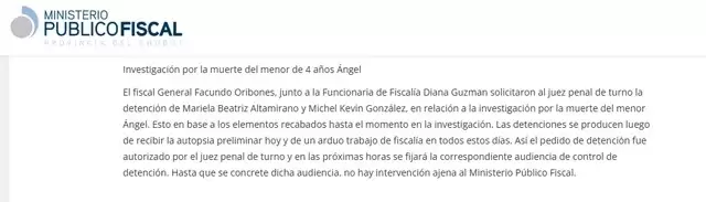 Detuvieron a la mam� y al padrastro de �ngel