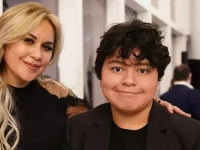 Ver�nica Ojeda junto a Dieguito Fernando