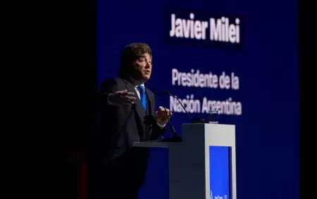 Javier Milei en el AmCham Summit 2026.