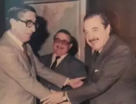 Juan Carlos Castiella junto al entonces presidente Ra�l Alfons�n.