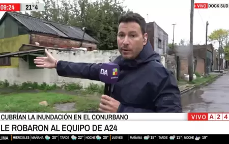 El movilero Diego Lewen y su camar�grafo sufrieron un robo en Dock Sud.