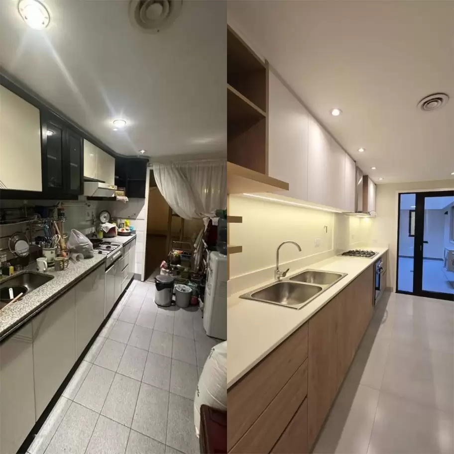El antes y el después del departamento de Manuel Adorni en Caballito.