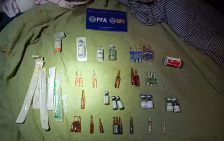 Los medicamentos hallados y secuestrados en la casa de la anestesista