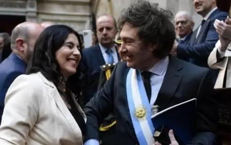Marcela Pagano y Javier Milei