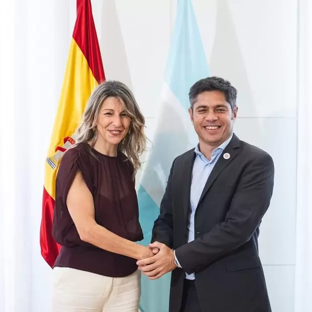 Vicepresidenta segunda y ministra de Trabajo espa�ola Yolanda D�az junto a Kicillof