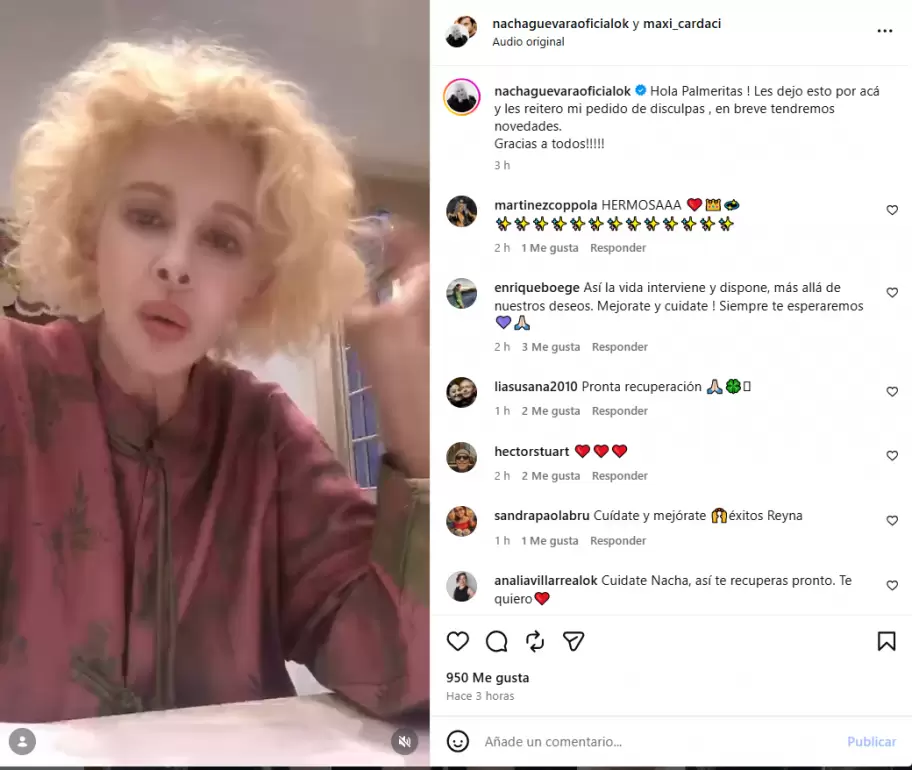 La publicaci�n con la que Nacha llev� tranquilidad a su fandom